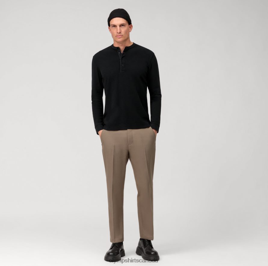 OLYMP Casual Jersey Long-Sleeved Polo Black H2P42H2131 Clothing