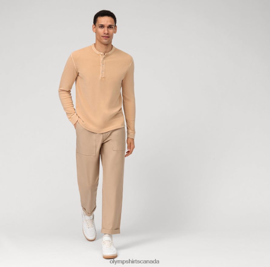 OLYMP Casual Jersey Long-Sleeved Polo Natural H2P42H2117 Clothing