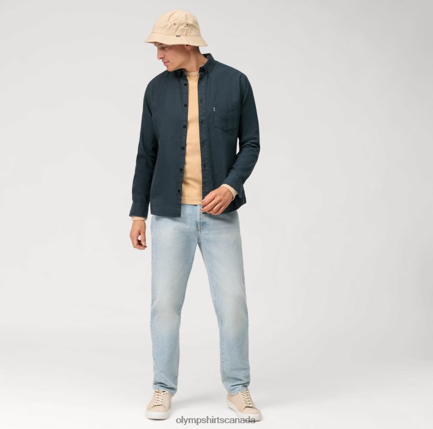 OLYMP Casual Jersey Long-Sleeved T-Shirt Natural H2P42H2048 Clothing