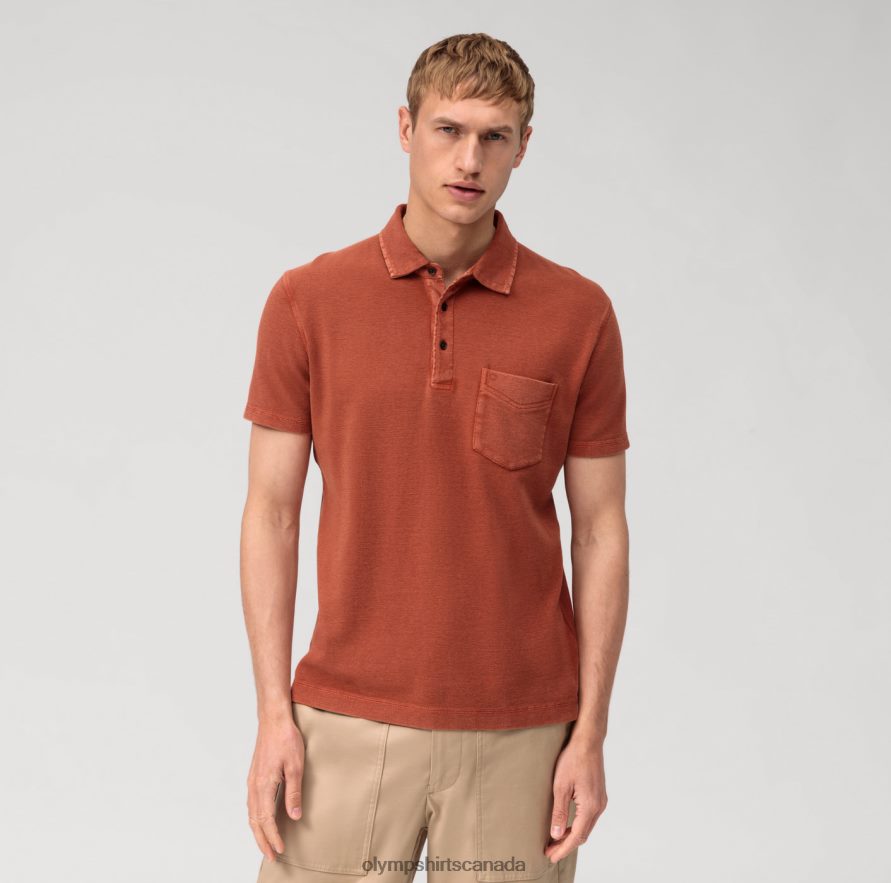 OLYMP Casual Jersey Polo Brown H2P42H2116 Clothing