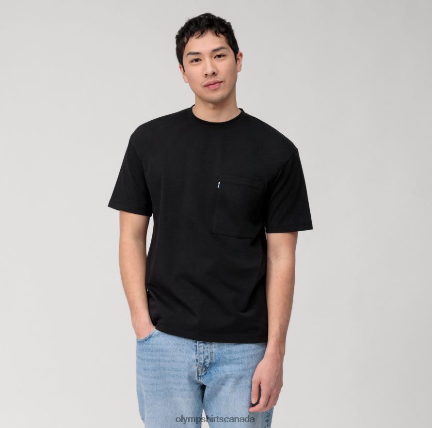 OLYMP Casual Jersey Relaxed Fit T-Shirt Black H2P42H2039 Clothing