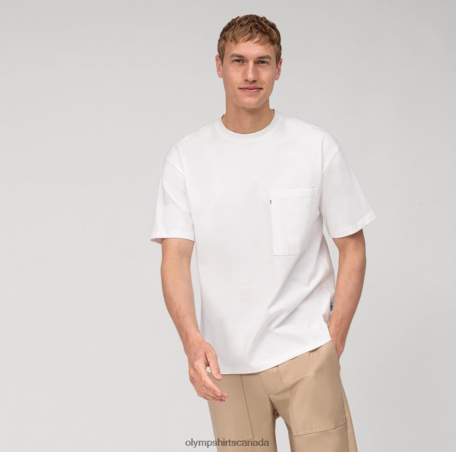 OLYMP Casual Jersey Relaxed Fit T-Shirt Off White H2P42H2045 Clothing