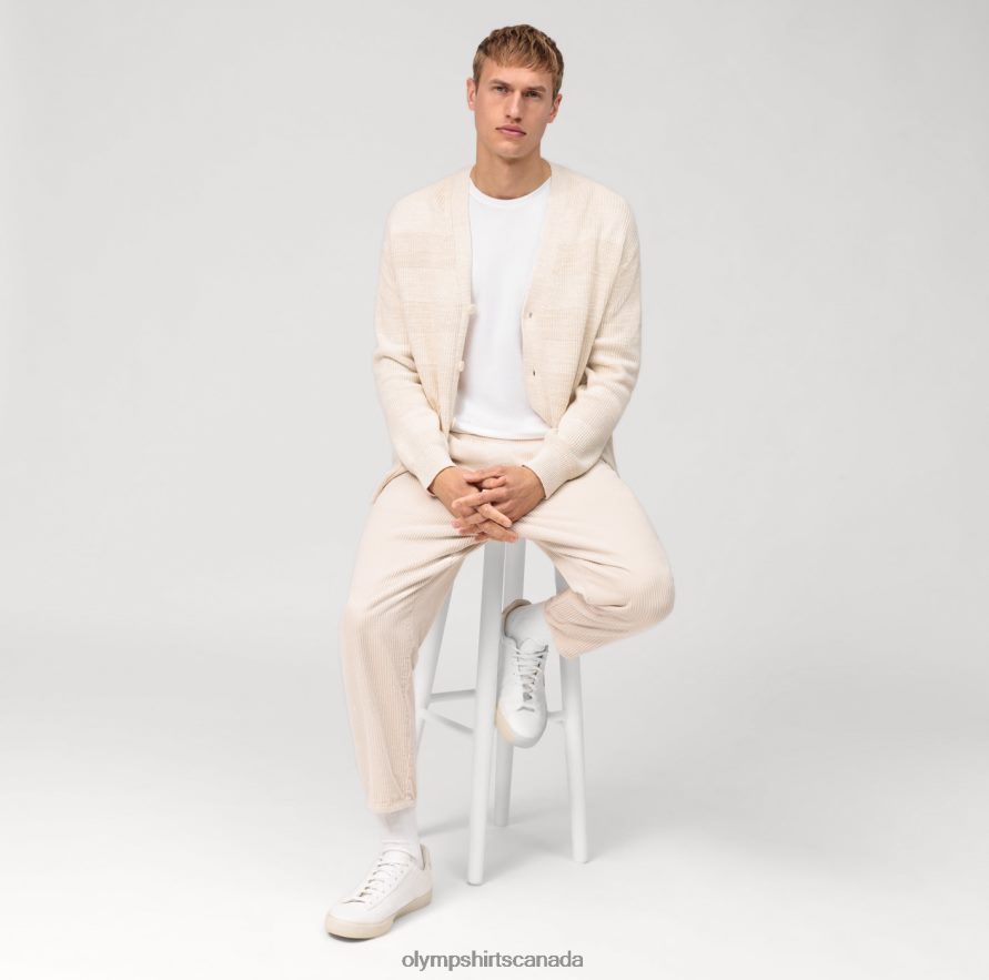 OLYMP Casual Knitwear Cardigan Off White H2P42H1931 Clothing