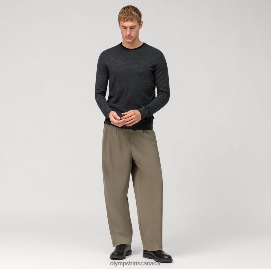 OLYMP Casual Knitwear Pullover Anthracite H2P42H1812 Clothing