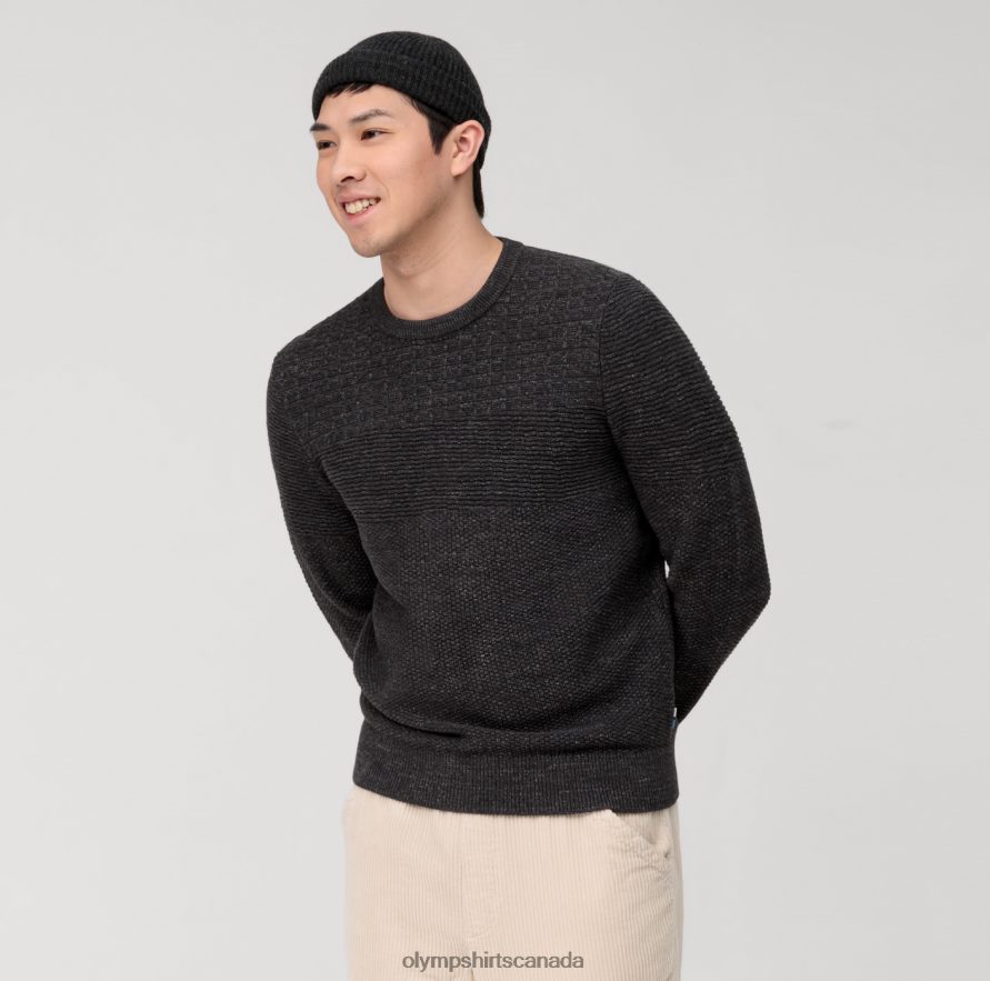 OLYMP Casual Knitwear Pullover Anthracite H2P42H1820 Clothing