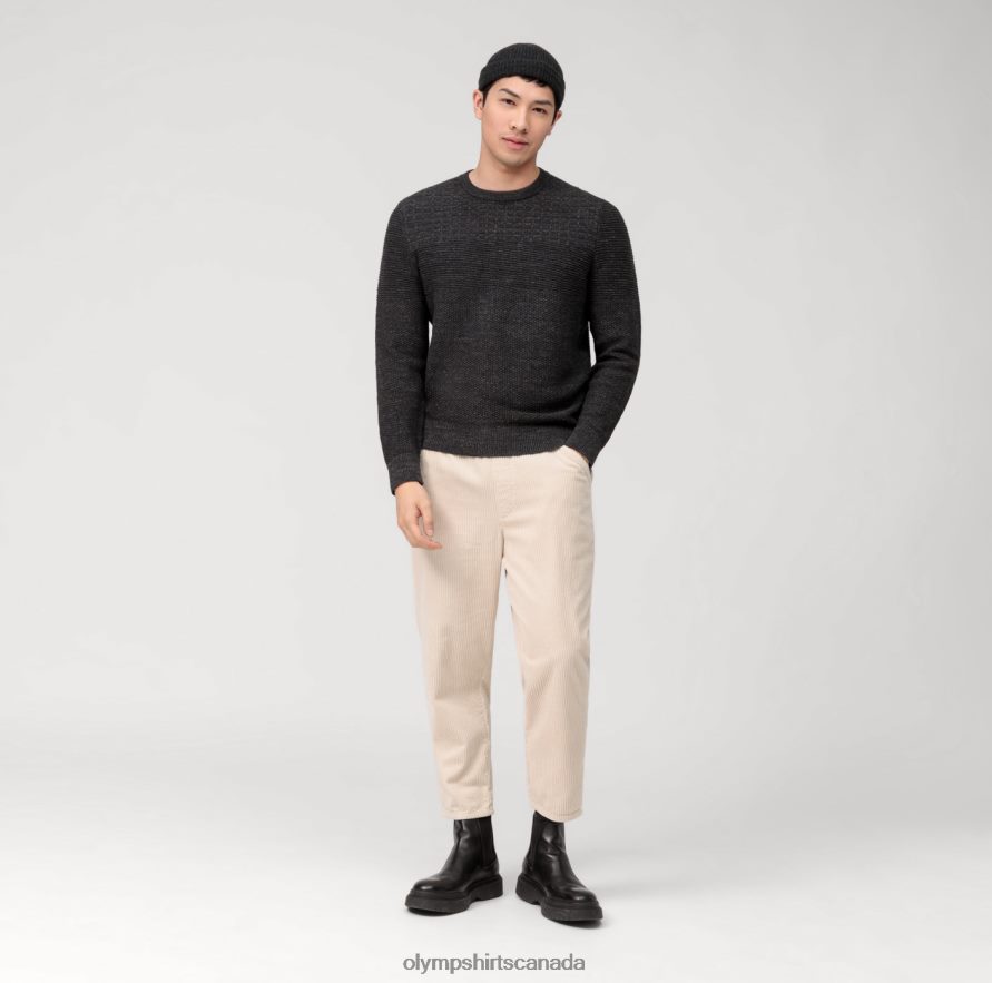 OLYMP Casual Knitwear Pullover Anthracite H2P42H1820 Clothing