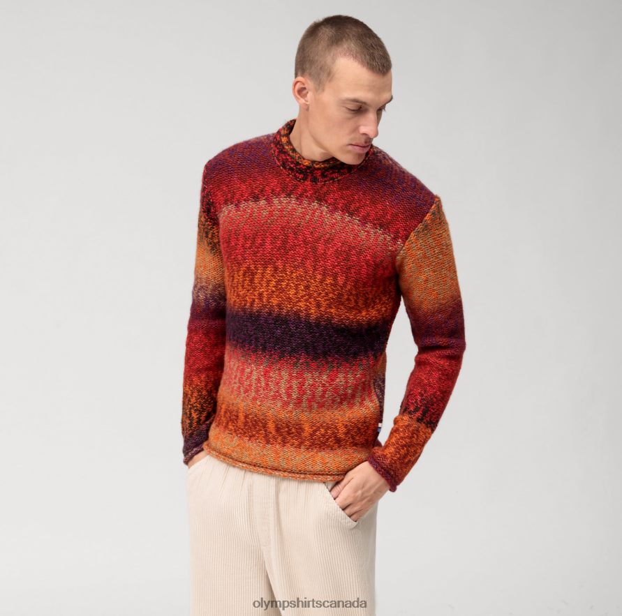 OLYMP Casual Knitwear Pullover Bordeaux H2P42H1753 Clothing