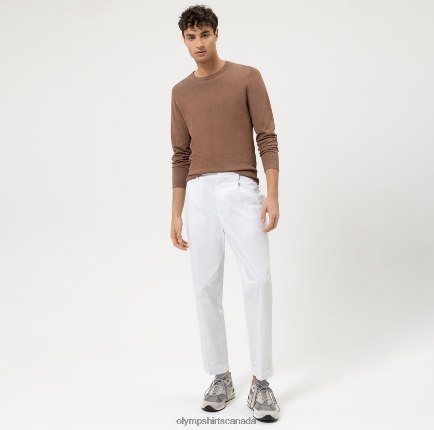 OLYMP Casual Knitwear Pullover Brown H2P42H1777 Clothing