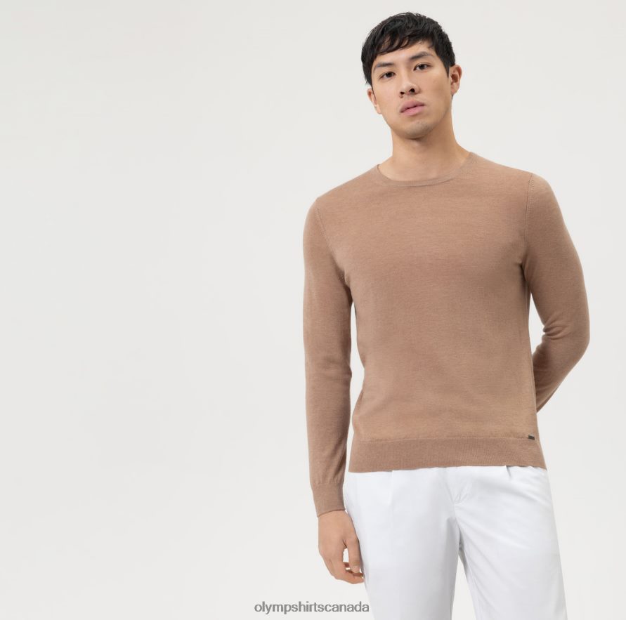 OLYMP Casual Knitwear Pullover Camel H2P42H1861 Clothing