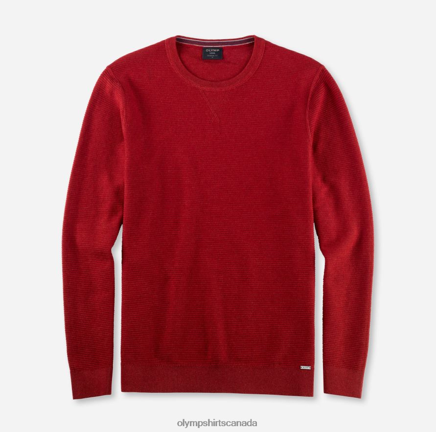 OLYMP Casual Knitwear Pullover Cherry Red H2P42H1846 Clothing