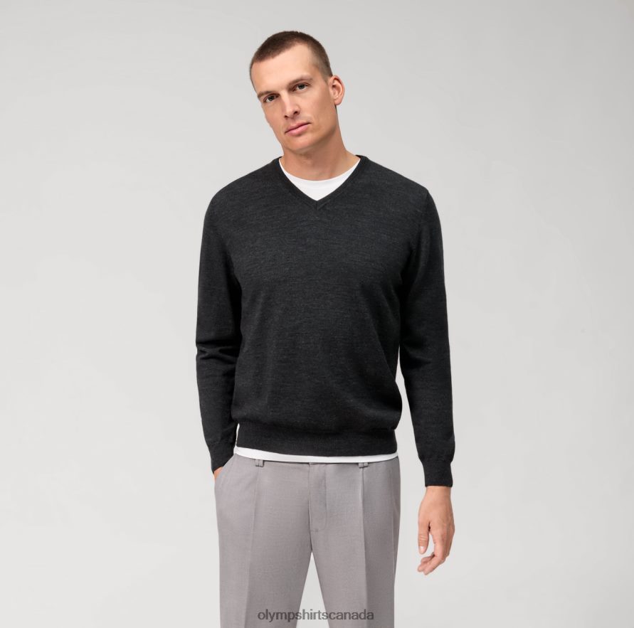 OLYMP Casual Knitwear Pullover Graphite H2P42H1823 Clothing