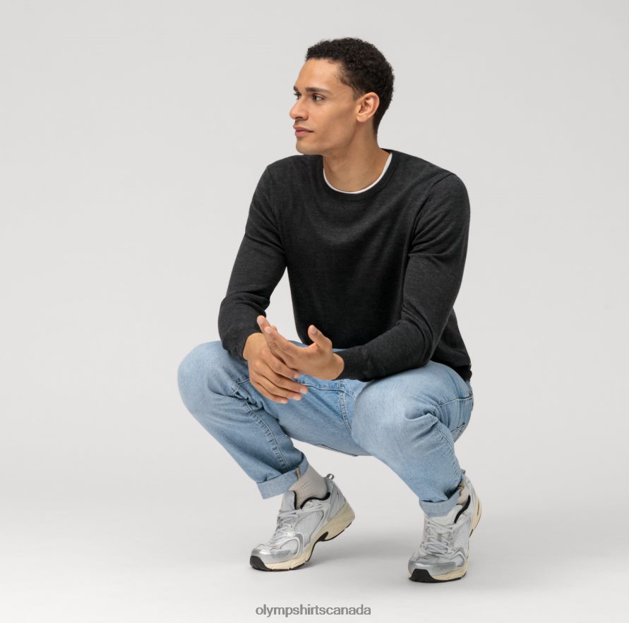 OLYMP Casual Knitwear Pullover Graphite H2P42H1827 Clothing