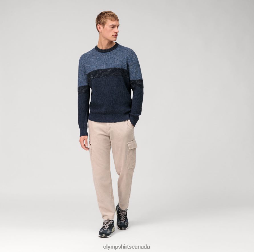 OLYMP Casual Knitwear Pullover Marine H2P42H1784 Clothing