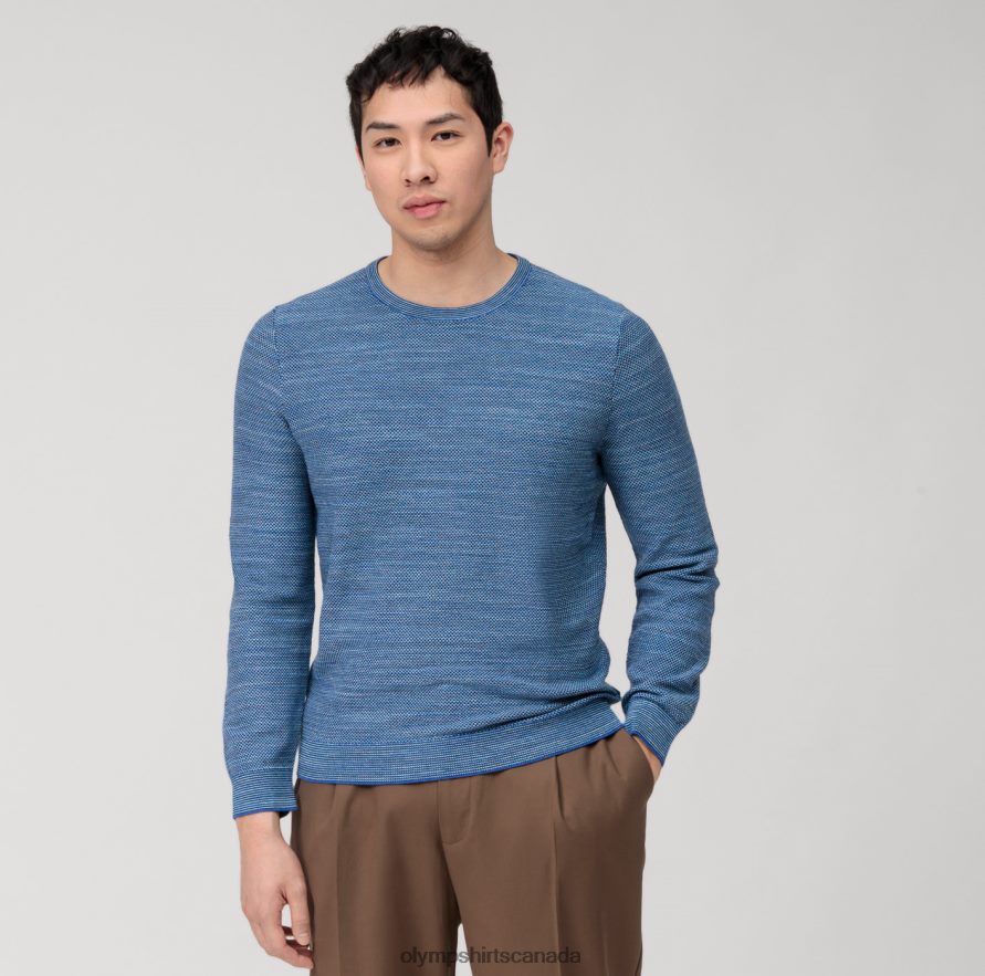 OLYMP Casual Knitwear Pullover Nuremberg Blue H2P42H1786 Clothing