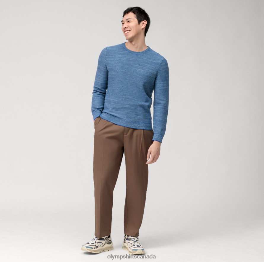 OLYMP Casual Knitwear Pullover Nuremberg Blue H2P42H1786 Clothing