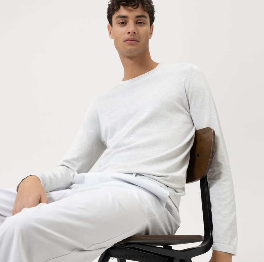 OLYMP Casual Knitwear Pullover Off White H2P42H1836 Clothing