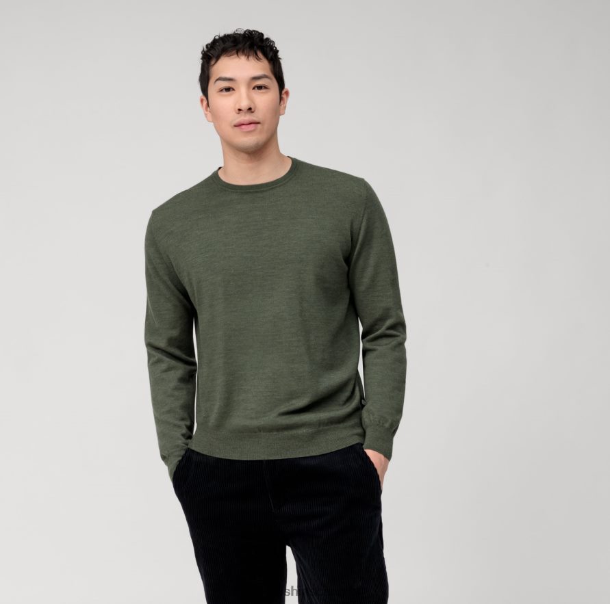 OLYMP Casual Knitwear Pullover Olive H2P42H1813 Clothing
