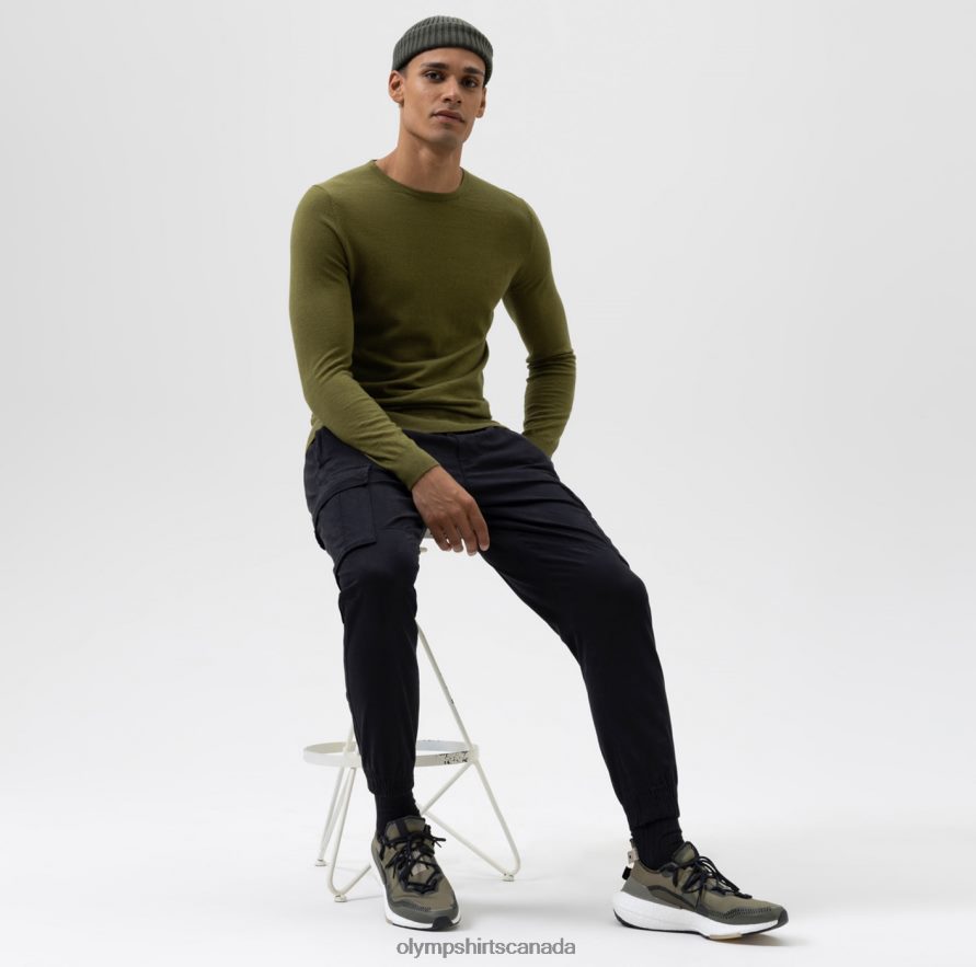 OLYMP Casual Knitwear Pullover Olive H2P42H1876 Clothing