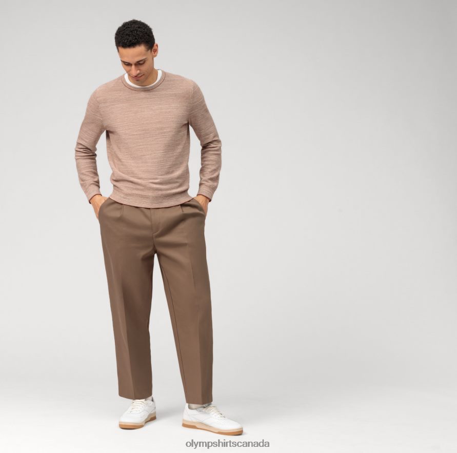 OLYMP Casual Knitwear Pullover Reddish Brown H2P42H1818 Clothing