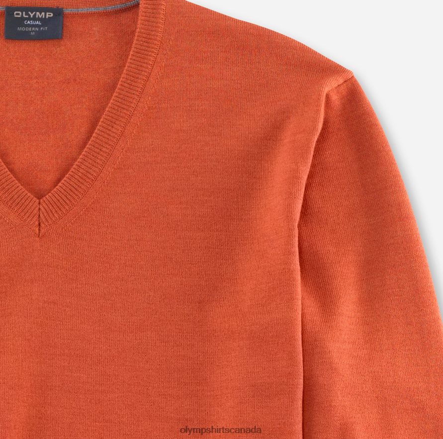 OLYMP Casual Knitwear Pullover Rust H2P42H1859 Clothing
