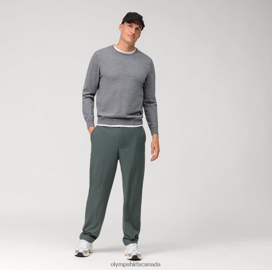 OLYMP Casual Knitwear Pullover Silver Grey H2P42H1808 Clothing