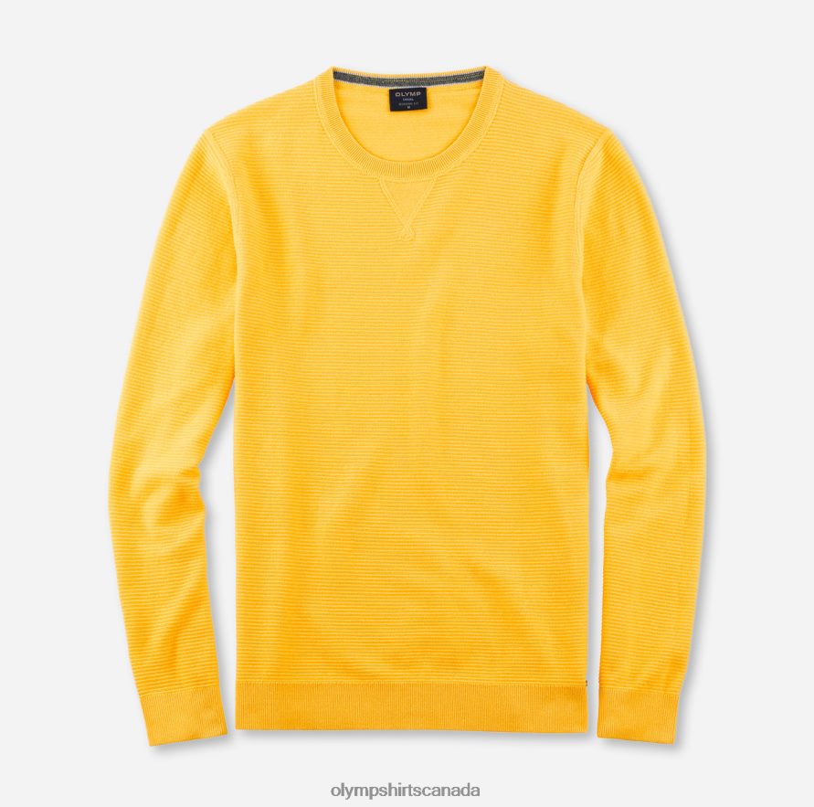 OLYMP Casual Knitwear Pullover Yellow H2P42H1822 Clothing