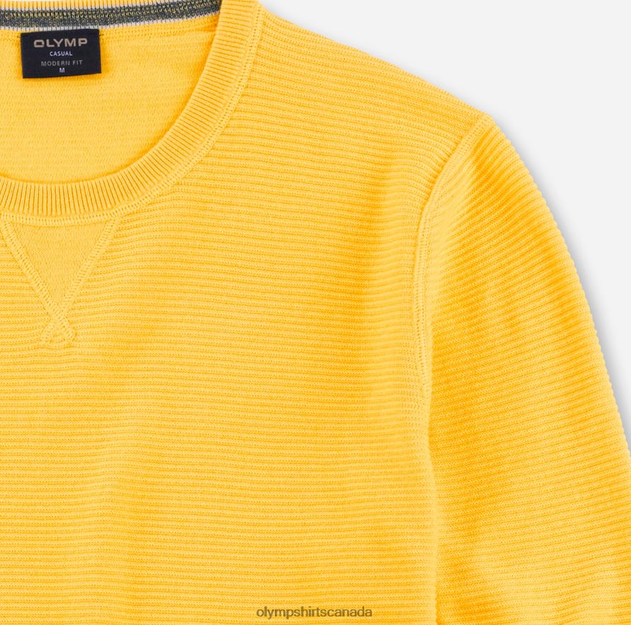 OLYMP Casual Knitwear Pullover Yellow H2P42H1822 Clothing