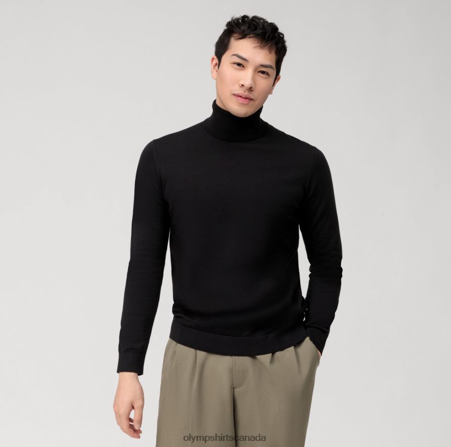 OLYMP Casual Knitwear Turtleneck Black H2P42H1894 Clothing
