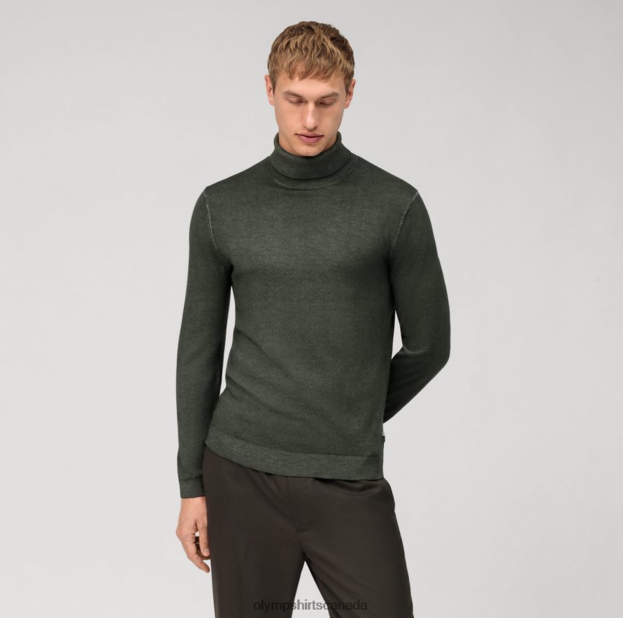 OLYMP Casual Knitwear Turtleneck Grey Green H2P42H1888 Clothing