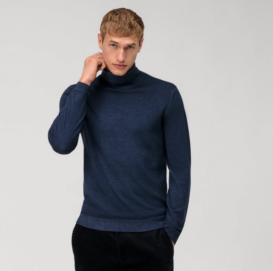 OLYMP Casual Knitwear Turtleneck Marine H2P42H1881 Clothing