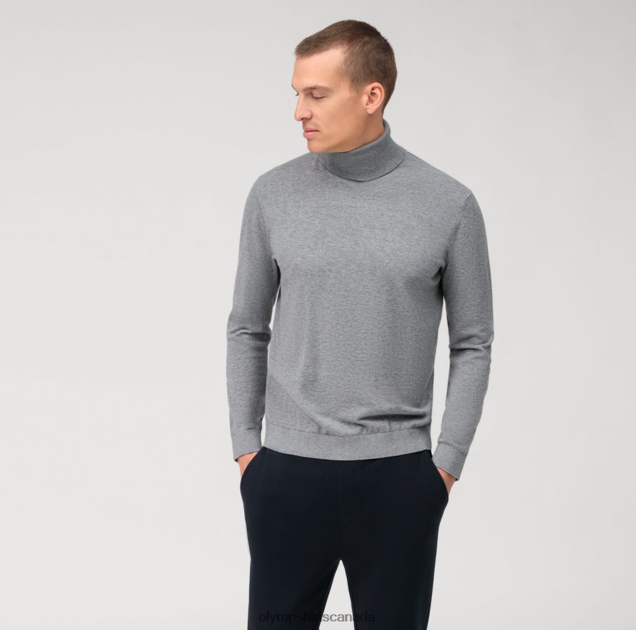 OLYMP Casual Knitwear Turtleneck Silver Grey H2P42H1891 Clothing