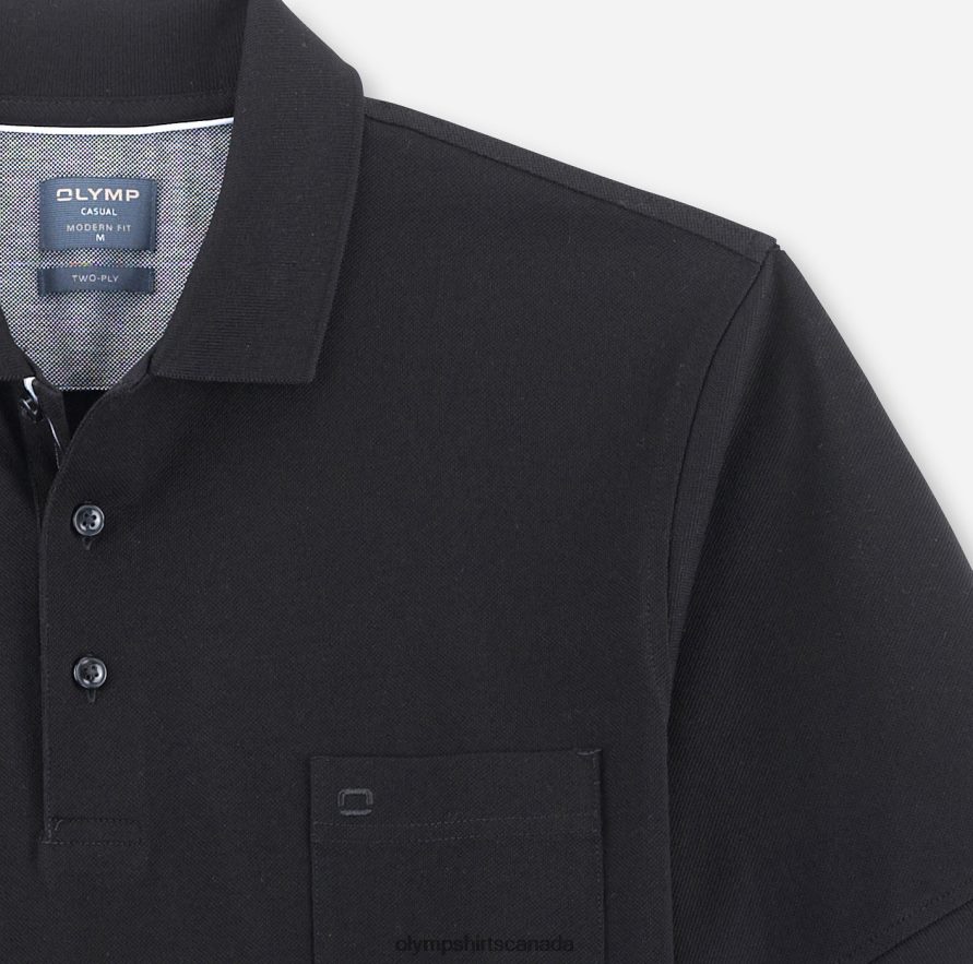 OLYMP Casual Modern Fit Polo Black H2P42H2067 Clothing