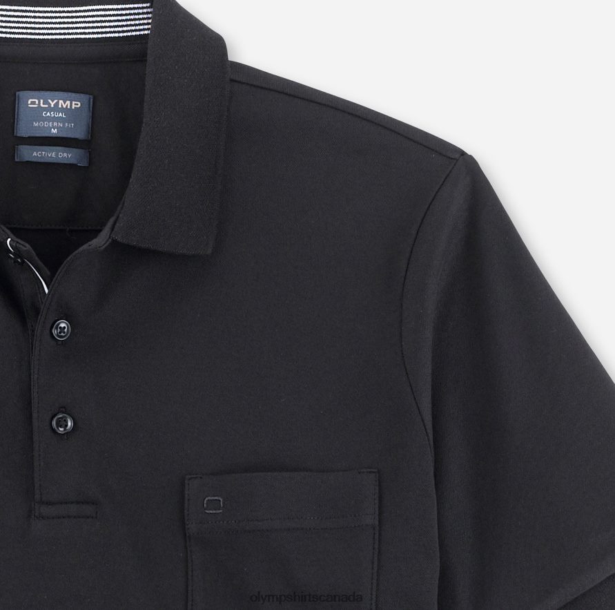 OLYMP Casual Modern Fit Polo Black H2P42H2074 Clothing