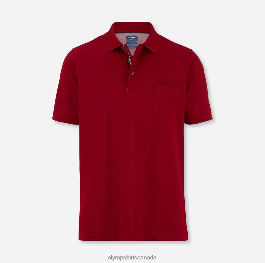 OLYMP Casual Modern Fit Polo Dark Red H2P42H2071 Clothing