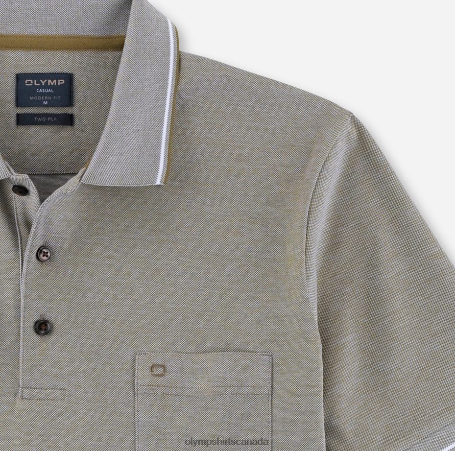 OLYMP Casual Modern Fit Polo Khaki H2P42H2079 Clothing