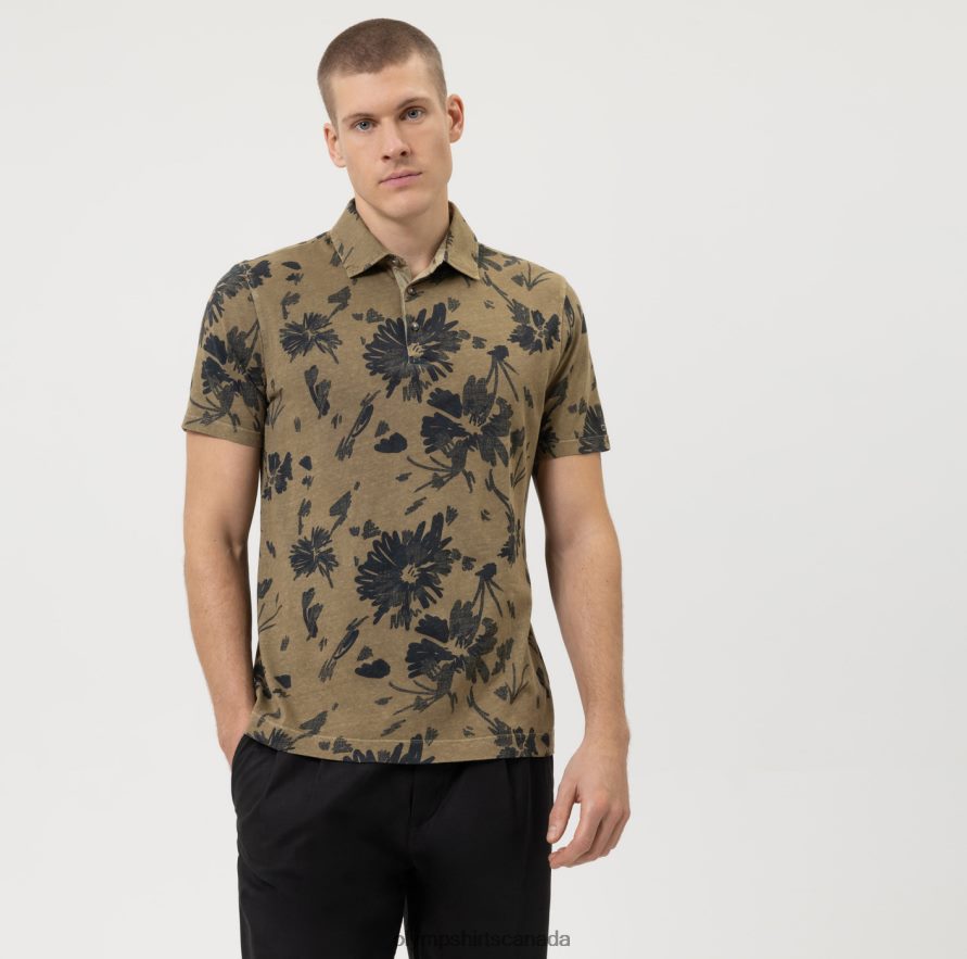 OLYMP Casual Modern Fit Polo Khaki H2P42H2088 Clothing