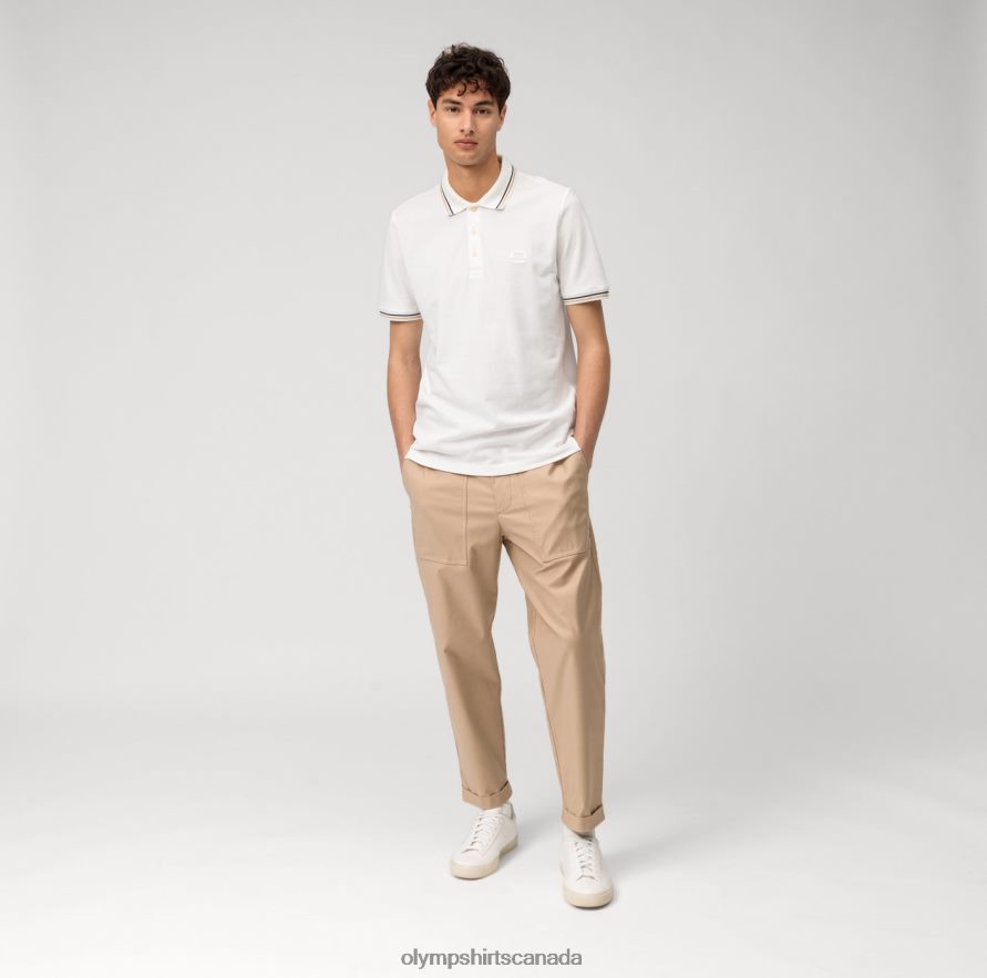 OLYMP Casual Modern Fit Polo Off White H2P42H2145 Clothing