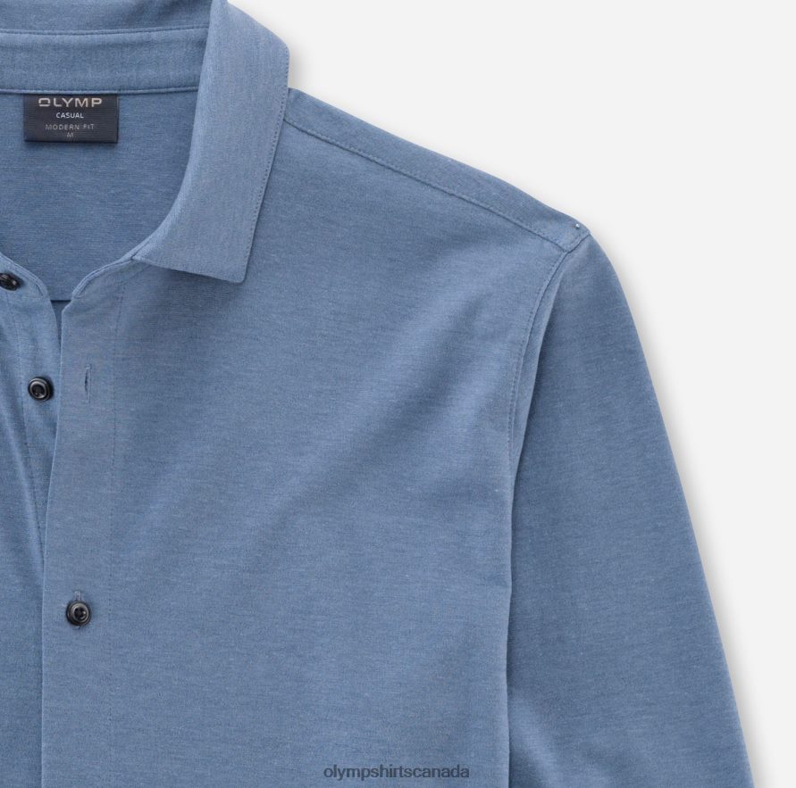 OLYMP Casual Modern Fit Polo Smoke Blue H2P42H2113 Clothing