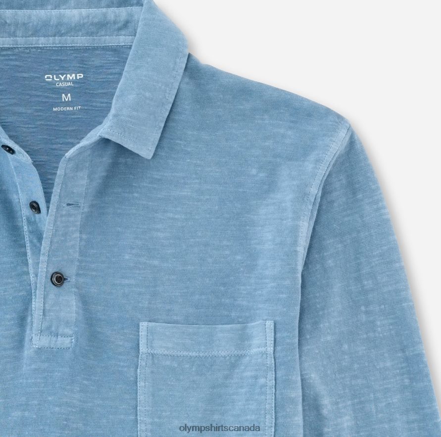 OLYMP Casual Modern Fit Polo Smoke Blue H2P42H2132 Clothing