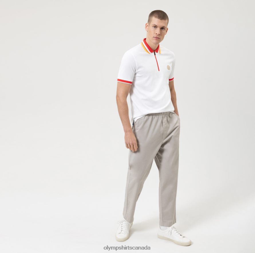 OLYMP Casual Modern Fit Polo White H2P42H2138 Clothing