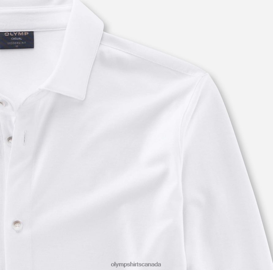 OLYMP Casual Modern Fit Polo White H2P42H2151 Clothing