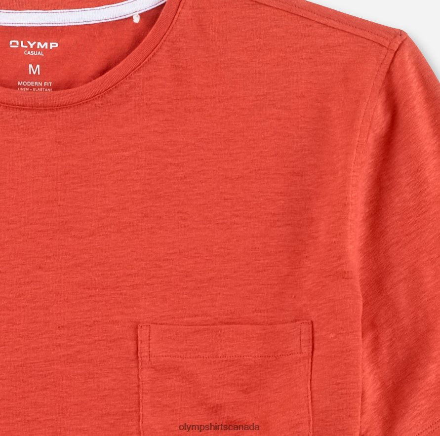 OLYMP Casual Modern Fit T-Shirt Brick Red H2P42H2047 Clothing