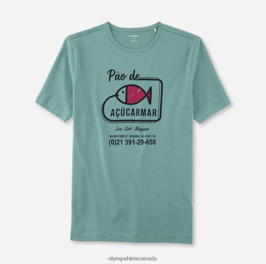 OLYMP Casual Modern Fit T-Shirt Crystal Green H2P42H2065 Clothing