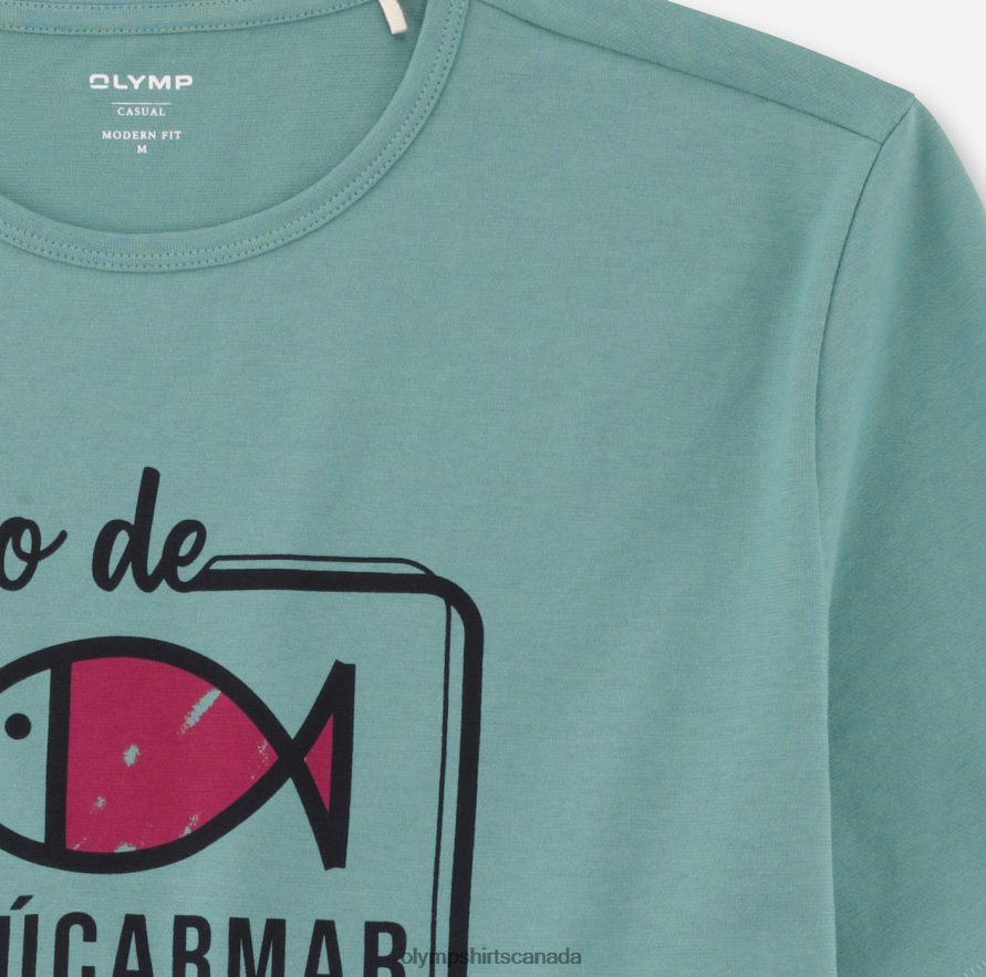 OLYMP Casual Modern Fit T-Shirt Crystal Green H2P42H2065 Clothing