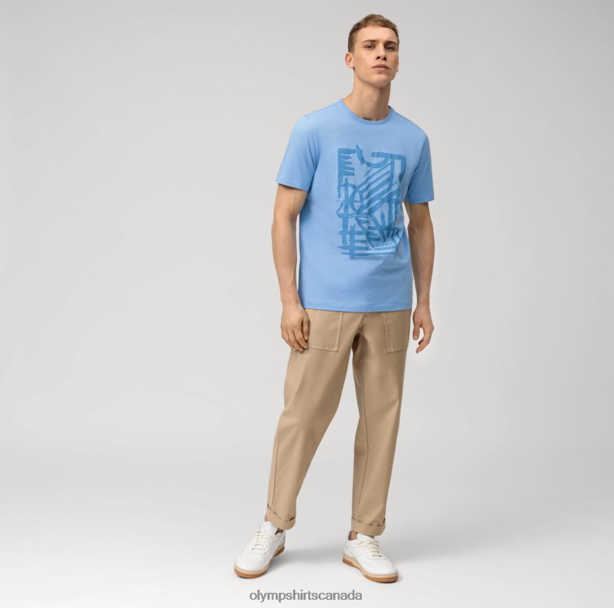 OLYMP Casual Modern Fit T-Shirt Light Blue H2P42H2012 Clothing