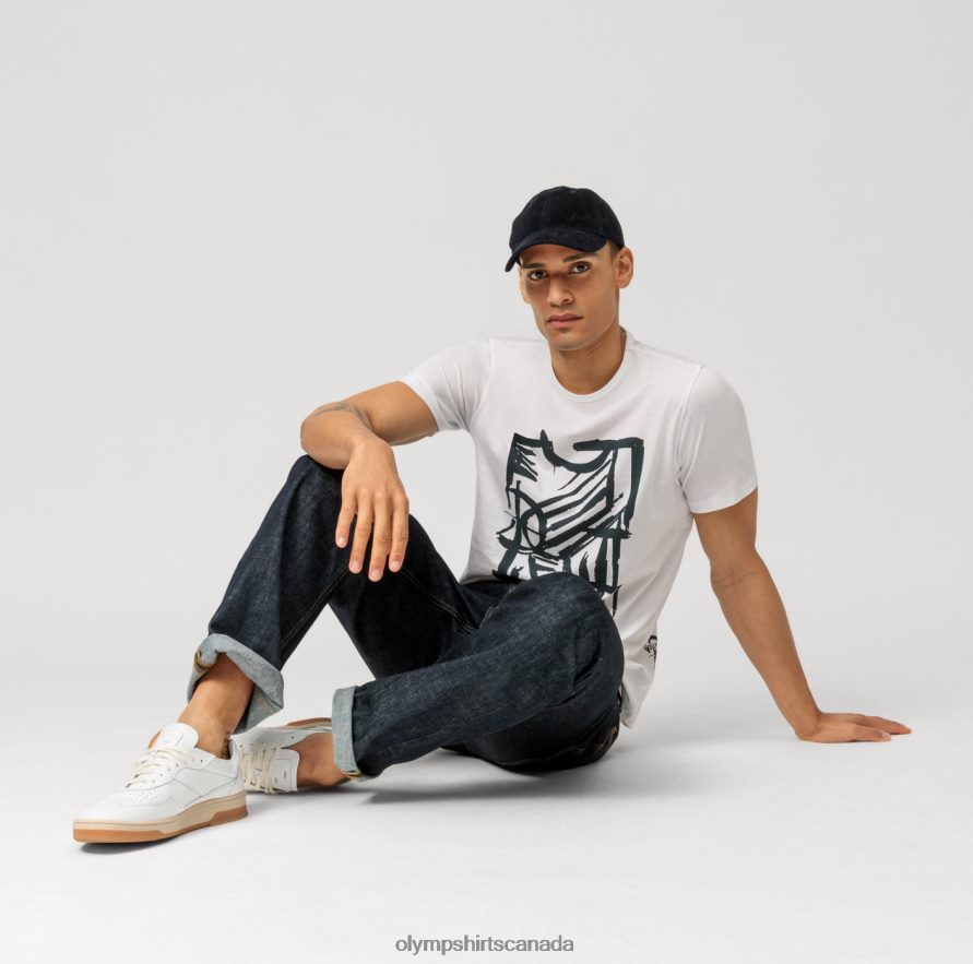 OLYMP Casual Modern Fit T-Shirt White H2P42H2019 Clothing