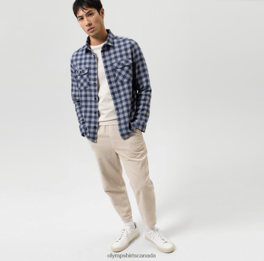 OLYMP Casual Overshirt Casual Shirt Kent Marine H2P42H1955 Clothing