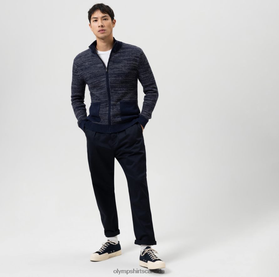 OLYMP Knitwear Modern Fit Cardigan Marine H2P42H1943 Clothing