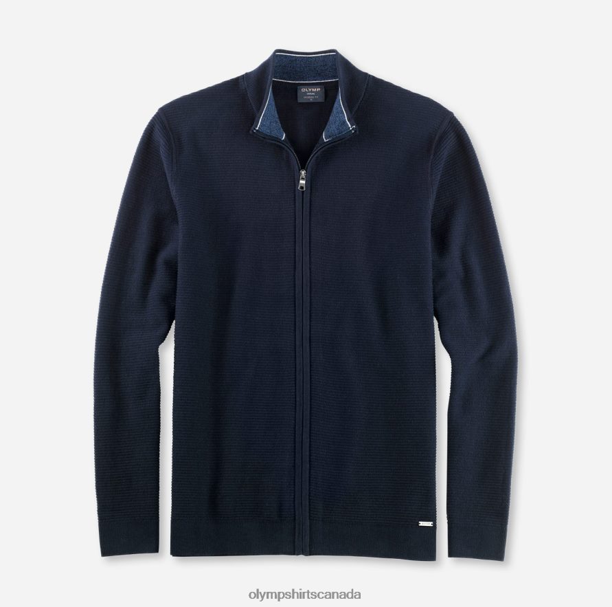 OLYMP Knitwear Modern Fit Cardigan Marine H2P42H1945 Clothing