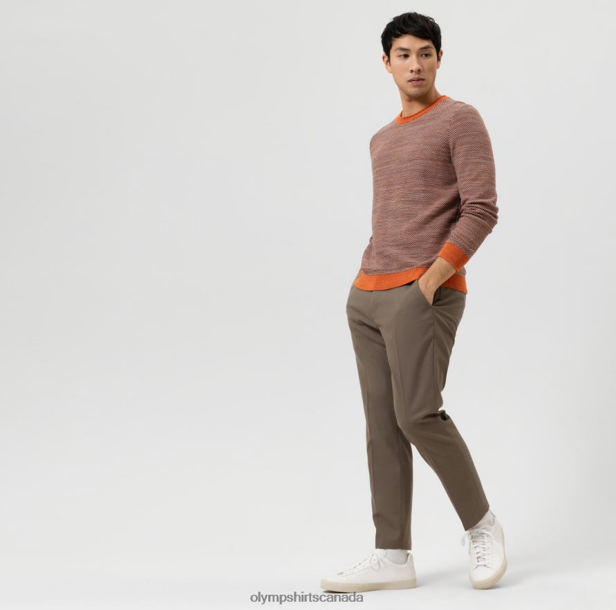 OLYMP Knitwear Modern Fit Pullover Crew Neck Mandarin H2P42H1868 Clothing